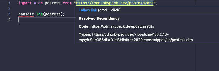 Dependency hover information